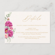 Detalles de boda florales rosados elegantes y vibr