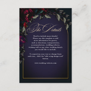Tarjeta De Recepción Detalles de boda florales turquesa rojo oscuro y m