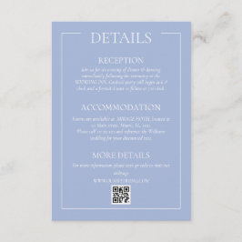 Tarjeta De Recepción Detalles de Boda Formal Azul Claro