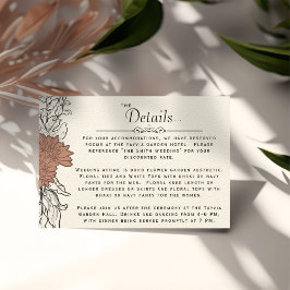 Tarjeta De Recepción Detalles de Boda Formal Botánica Art Nouveau