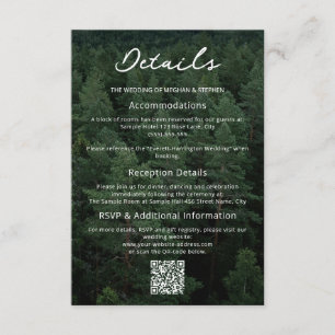 Tarjeta De Recepción Detalles de Boda Foto Aérea Bosque Verde Rústico