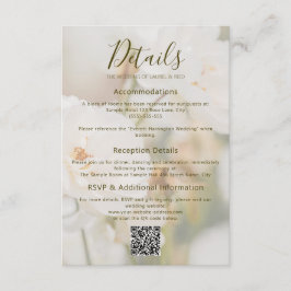 Tarjeta De Recepción Detalles de Boda Foto de Rosa Blanca Desvanecida R