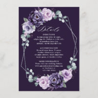 Detalles de boda geométricos florales de plata púr