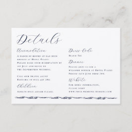 Tarjeta De Recepción Detalles de Boda Ilustración Ola Escritura Elegant