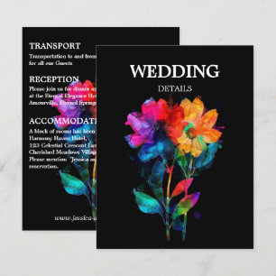 Tarjeta De Recepción 🌈 DETALLES de Boda LGBTQ Pétalos & Orgullo 