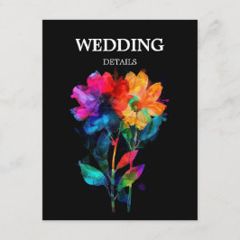 Tarjeta De Recepción 🌈 DETALLES de Boda LGBTQ Pétalos & Orgullo