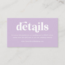 Detalles de Boda Lila Claro