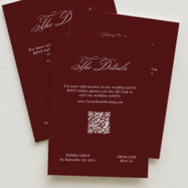 Tarjeta De Recepción Detalles de Boda Marrón Moderno Código Qr