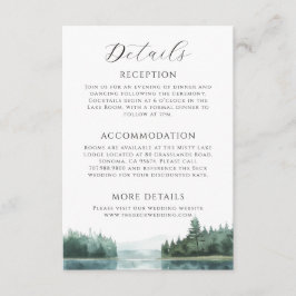 Tarjeta De Recepción Detalles de Boda Minimalista