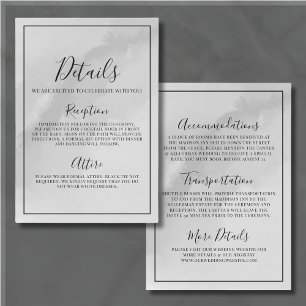 Tarjeta De Recepción Detalles de Boda Minimalista Elegante