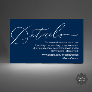 Tarjeta De Recepción Detalles de Boda Minimalista Escritura Romántica S