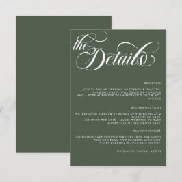 Tarjeta De Recepción Detalles de Boda Minimalista Moderna Simple Adjunt