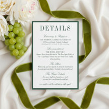 Detalles de Boda Minimalista Verde Oscuro Elegante