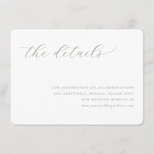Tarjeta De Recepción Detalles de Boda Minimalistas en Blanco Sofisticad
