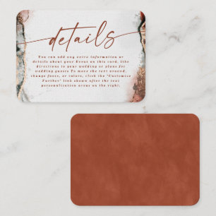 Tarjeta De Recepción Detalles de Boda Moderna Abstracta de Otoño en Nar