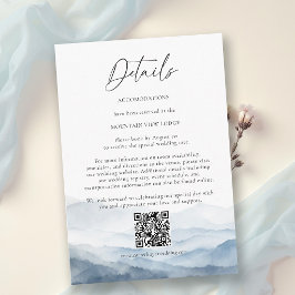 Tarjeta De Recepción Detalles de Boda Moderna y Brumosa en Montañas Blu