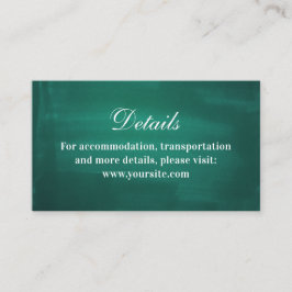 Tarjeta De Recepción Detalles de boda moderno verde oscuro. Esmeralda s