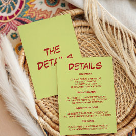 Tarjeta De Recepción Detalles de Boda Modernos