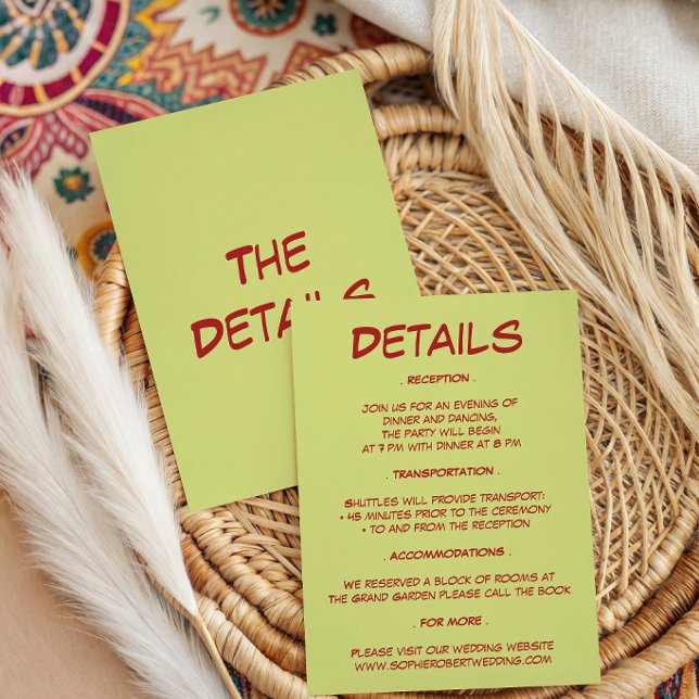 Tarjeta De Recepción Detalles de Boda Modernos (Subido por el creador)