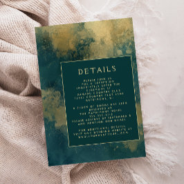 Tarjeta De Recepción Detalles de Boda Modernos Abstractos Verde Azul y