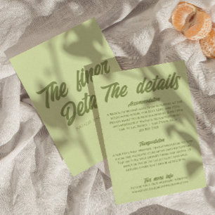 Tarjeta De Recepción Detalles de boda modernos coloridos divertidos y a