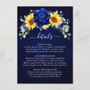 Tarjeta De Recepción Detalles de Boda Modernos con Girasoles Rústicos d