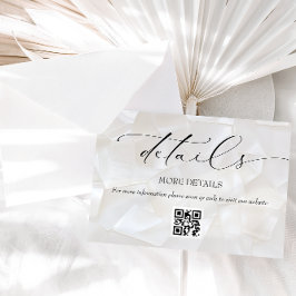 Tarjeta De Recepción Detalles de Boda Modernos Elegantes