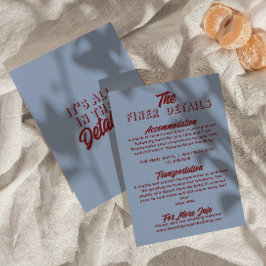 Tarjeta De Recepción Detalles de boda modernos funky retro profundo roj
