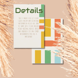 Tarjeta De Recepción Detalles de Boda Modernos Geométricos