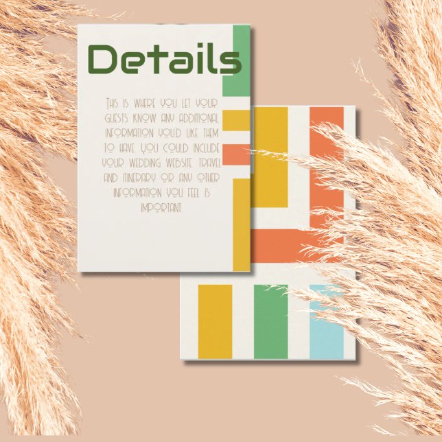Tarjeta De Recepción Detalles de Boda Modernos Geométricos (Subido por el creador)