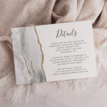 Detalles de Boda Modernos Gris Blanco Dorado Ágata
