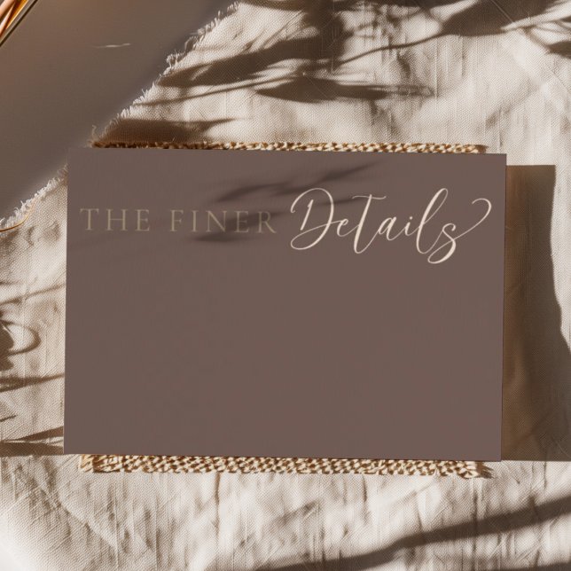 Tarjeta De Recepción Detalles de Boda Modernos Marrón Moka (Subido por el creador)