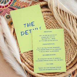 Tarjeta De Recepción Detalles de Boda Modernos y Coloridos
