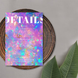 Tarjeta De Recepción Detalles de Boda Modernos y Elegantes con Opalo Do