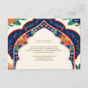 Tarjeta De Recepción Detalles de boda musulmana crema con incrustacione
