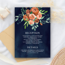 Detalles de Boda Navy Floral Terracota Rosa Terros