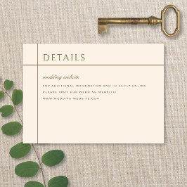 Tarjeta De Recepción Detalles de Boda Neutros de Catálogo de Biblioteca