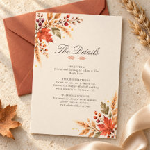 Detalles de Boda Otoñal con Acuarela Elegante