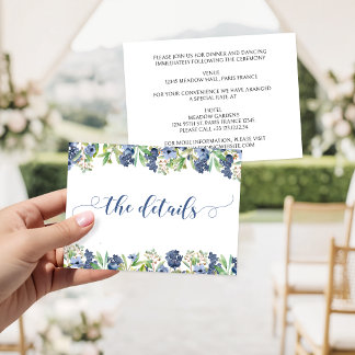 Tarjeta De Recepción Detalles de Boda Otoñal Floral Dulce de Arándano