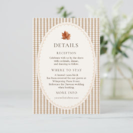 Tarjeta De Recepción Detalles de Boda Otoñal Rústico