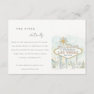 Tarjeta De Recepción Detalles de Boda Paisaje de Las Vegas Nevada