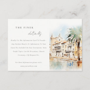 Tarjeta De Recepción Detalles de Boda Paisaje de Mallorca España