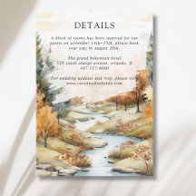 Detalles de Boda Paisaje del Bosque del Río Otoñal