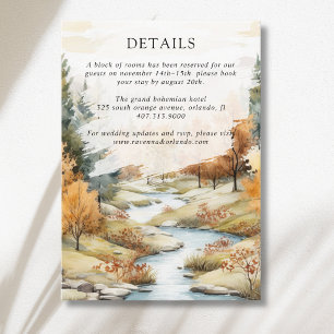 Tarjeta De Recepción Detalles de Boda Paisaje del Bosque del Río Otoñal
