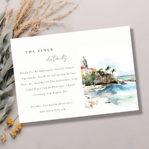 Tarjeta De Recepción Detalles de Boda Paisaje San Juan Puerto Rico