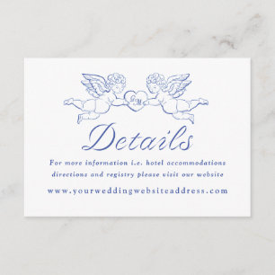 Tarjeta De Recepción Detalles de Boda Pareja de Querubines Cupido Soste