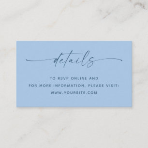 Tarjeta De Recepción Detalles de Boda Pastel Azul Cielo junto al Mar   