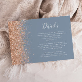 Tarjeta De Recepción Detalles de Boda Polvo Brillante Melocotón Azul Po