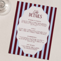 Detalles de Boda Retro Azul y Burdeos 