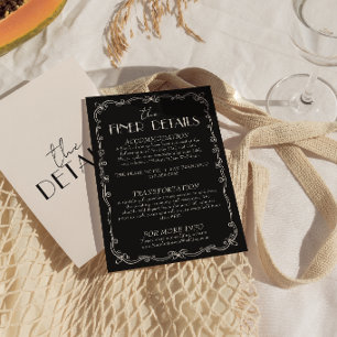 Tarjeta De Recepción Detalles de Boda Retro con Estilo de Dinero Antigu